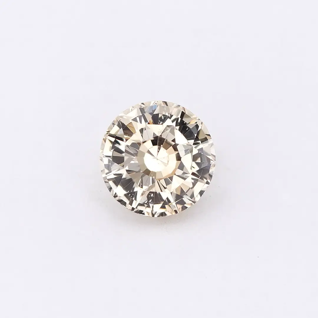 Soft Peach Round — 1.56ct Ceylon Sapphire